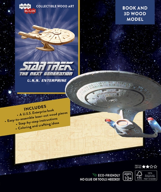 IncrediBuilds: Star Trek The Next Generation: U.S.S. Enterprise Book and 3D Wood Model