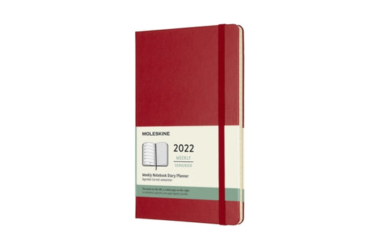 Moleskine 2022 12-Month Weekly Large Hardcover Notebook: Scarlet Red