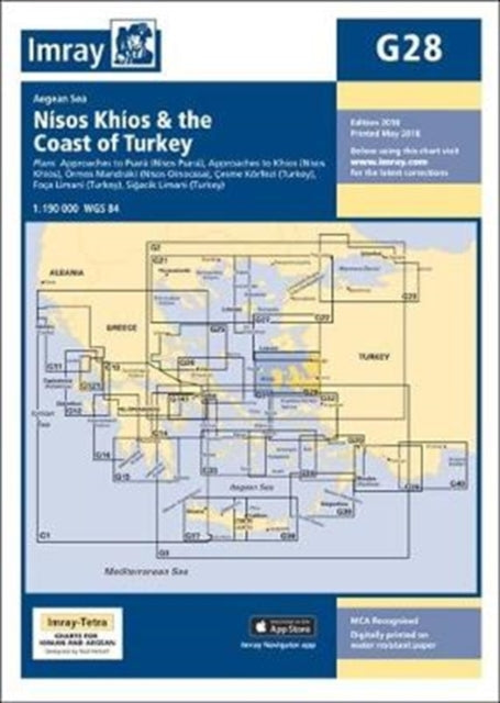 folded,Imray Chart G28: Nisos Khios & the Coast of Turkey