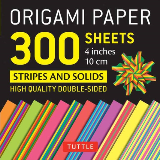 Origami Paper - Stripes and Solids - 4 inch - 300 sheets: Tuttle Origami Paper: High-Quality Origami Sheets Printed with 12 Different Designs