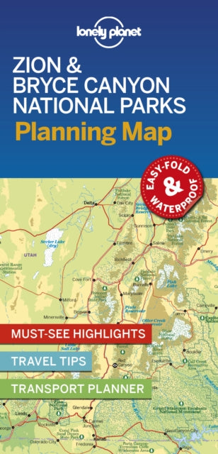 folded,Lonely Planet Zion & Bryce Canyon National Parks Planning Map