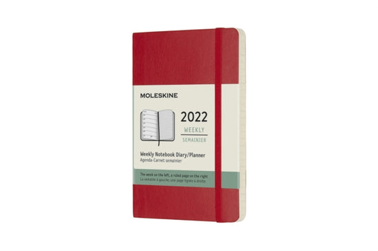 Moleskine 2022 12-Month Weekly Pocket Softcover Notebook: Scarlet Red