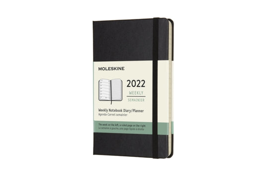 Moleskine 2022 12-Month Weekly Pocket Hardcover Notebook: Black