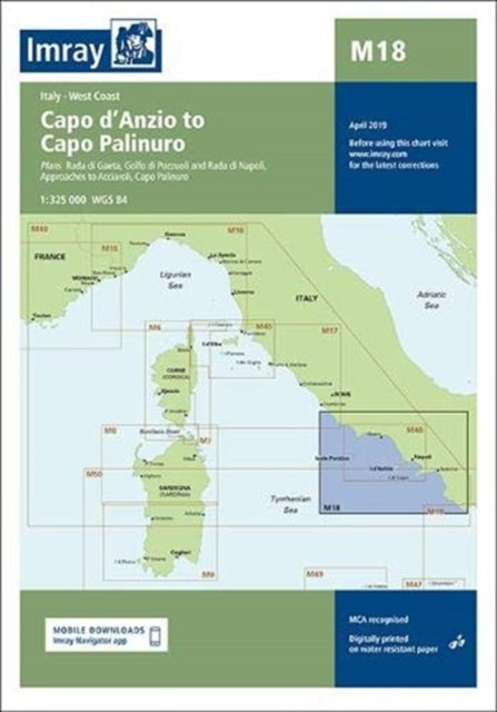folded,Imray Chart M18: Capo d'Anzio to Capo Palinuro