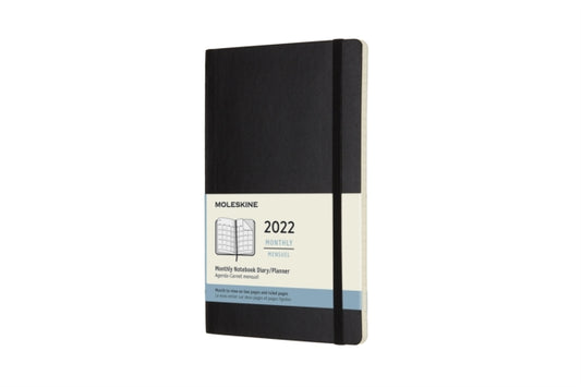 Moleskine 2022 12-Month Monthly Large Softcover Notebook: Black