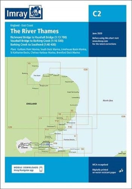 folded,Imray Chart C2: The River Thames