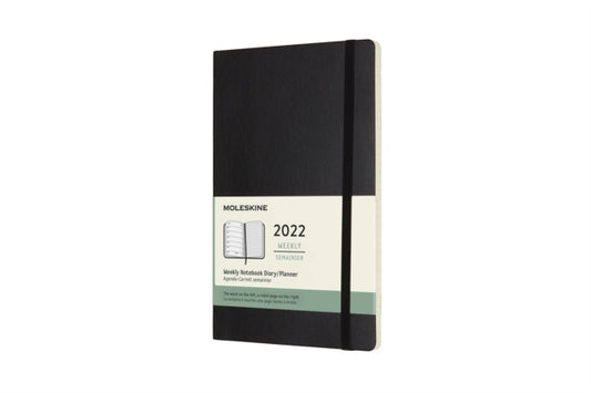 Moleskine 2022 12-Month Weekly Large Softcover Notebook: Black