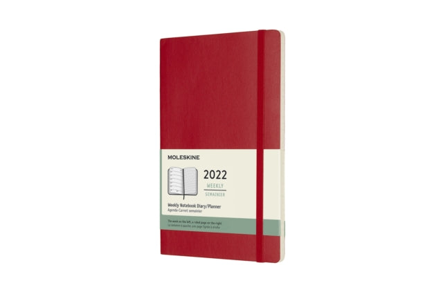 Moleskine 2022 12-Month Weekly Large Softcover Notebook: Scarlet Red