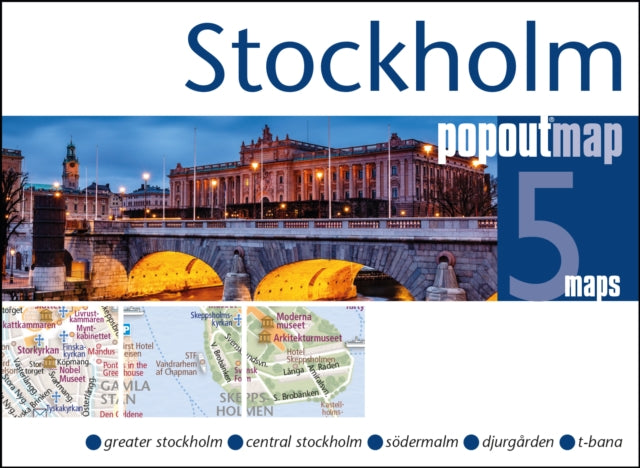 folded,Stockholm PopOut Map: Handy, pocket size, pop-up map of Stockholm