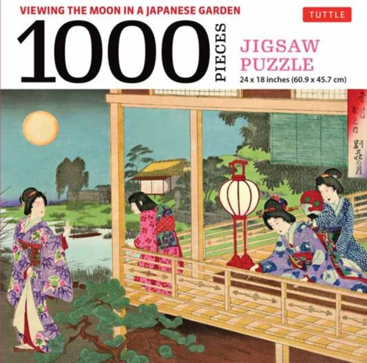 Viewing the Moon Japanese Garden- 1000 Piece Jigsaw Puzzle: Finished Size 24 x 18 inches (61 x 46 cm)