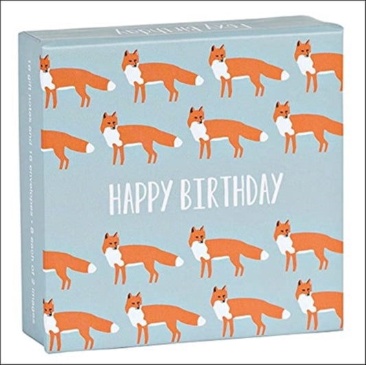 Foxy Birthday Mini FlipTop Notecard Box