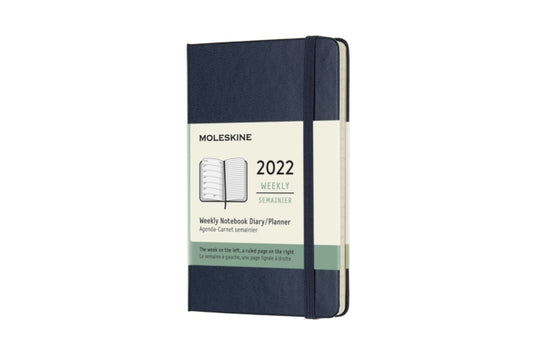 Moleskine 2022 12-Month Weekly Pocket Hardcover Notebook: Sapphire Blue