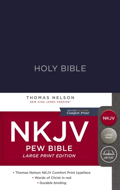 NKJV, Pew Bible, Large Print, Hardcover