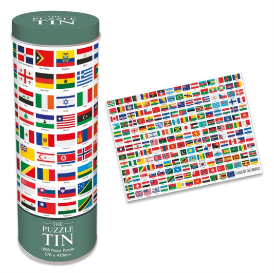 Flags Of The World 1000 Piece Jigsaw in a Tin