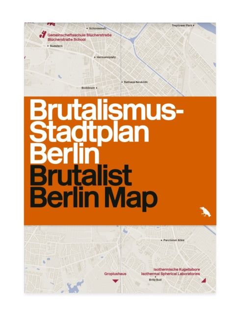 folded,Brutalist Berlin Map: Brutalismus-stadtplan Berlin