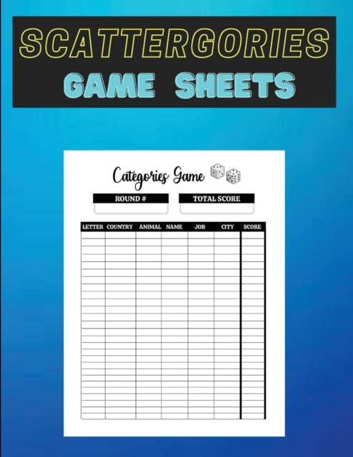 Scattergories Game Sheets