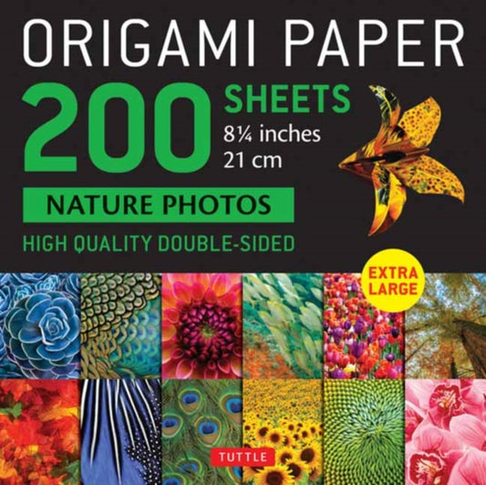 Origami Paper 200 sheets Nature Photos 8 1/4" (21 cm): High Quality Double-Sided Origami Sheets Printed with 12 Photographs (Instructions for 6 Projects Included)