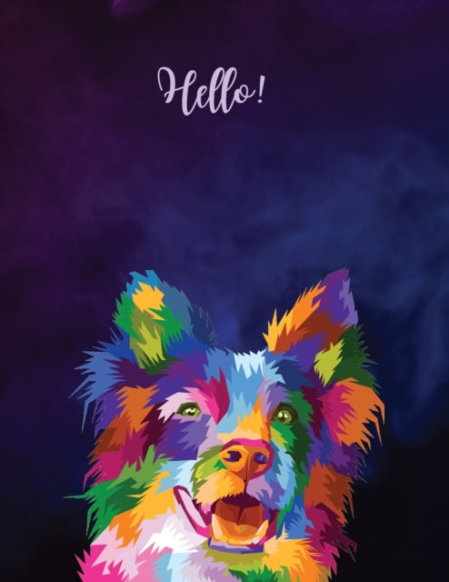Hello!: College Ruled Paper with a BW dog illustrations on each page, 8.5 x 11- 150 Pages, Perfect for School, Office and Home