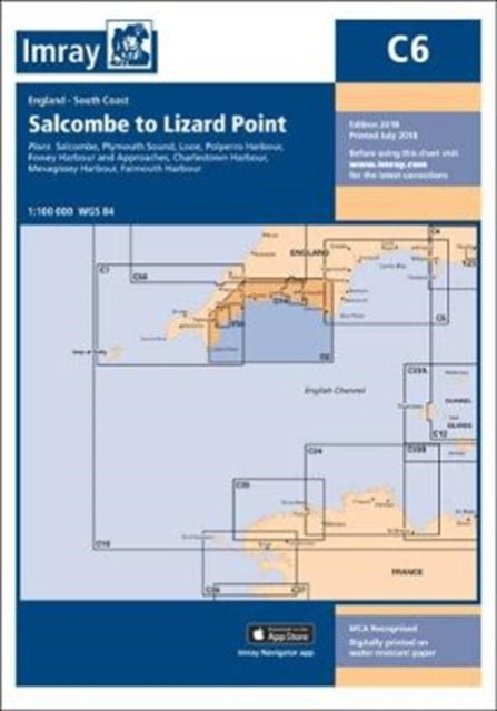 folded,Imray Chart C6: Salcombe to Lizard Point