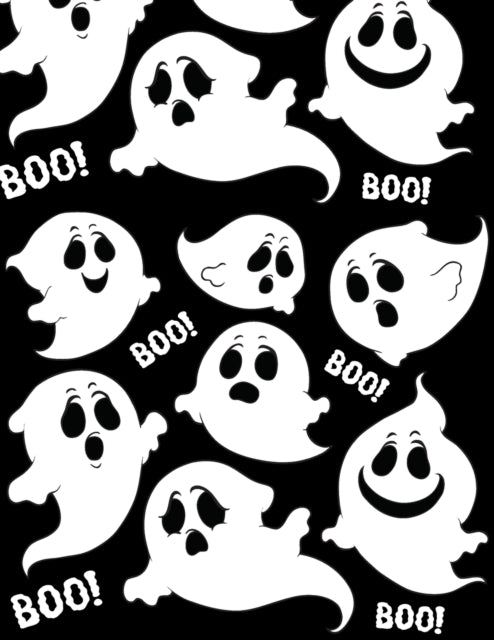 Boo!: College Ruled Paper with a BW ghost illustrations on each page- 8.5 x 11- 150 Pages, Perfect for School, Office and Home