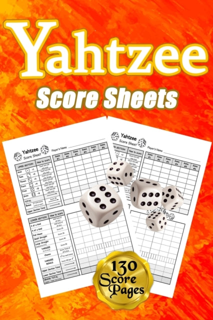 Yahtzee Score Sheets: 130 Pads for Scorekeeping, Yahtzee Score Pads, Yahtzee Score Cards with Size 6 x 9 inches