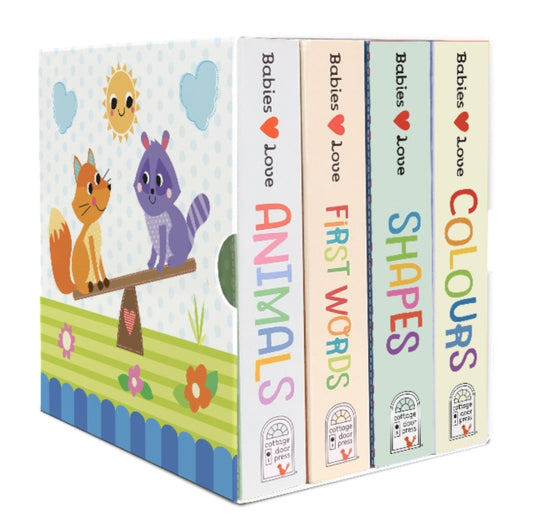 Babies Love Lift a Flap 4 book box set: Animals, Colours, First Words and Shapes