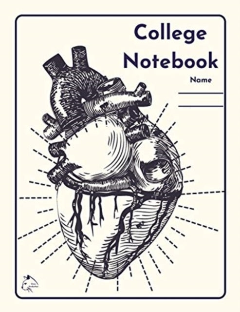 College Notebook: Student workbook | Journal | Diary | Heart organ design cover notepad by Raz McOvoo