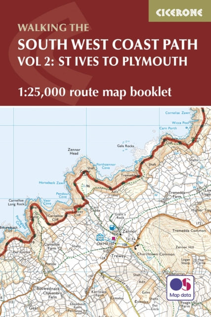 South West Coast Path Map Booklet - Vol 2: St Ives to Plymouth: 1:25,000 OS Route Mapping