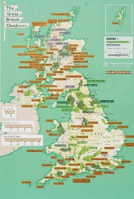 rolled,Great British Outdoors - Collect and Scratch Map