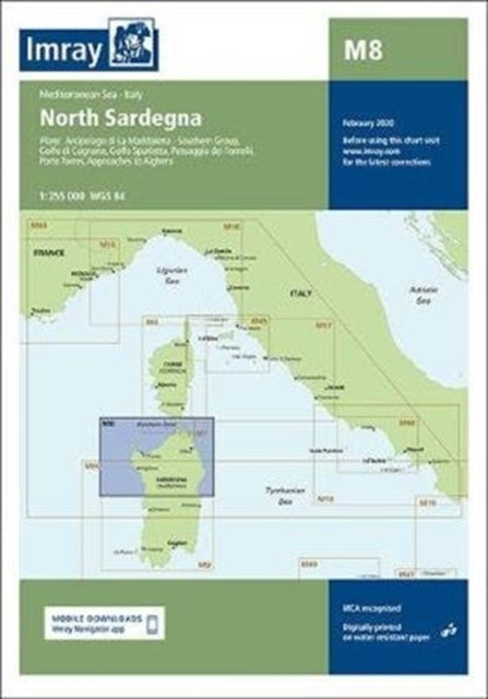 folded,Imray Chart M8: North Sardegna