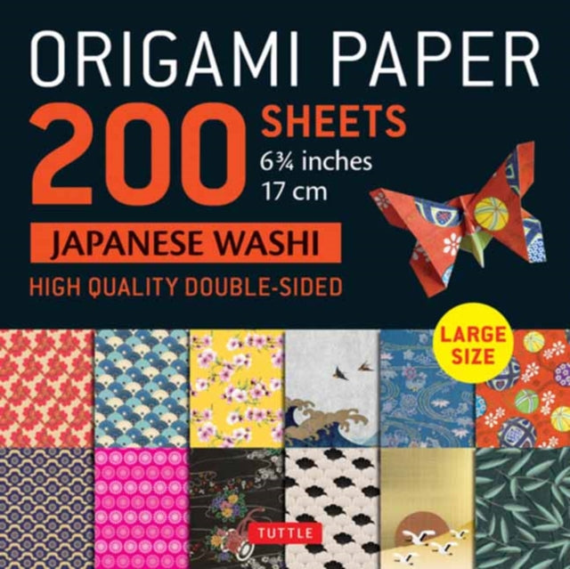 Origami Paper 200 sheets Japanese Washi Patterns 6.75 inch: Large Tuttle Origami Paper: High-Quality Double Sided Origami Sheets Printed with 12 Different Patterns (Instructions for 6 Projects Included)