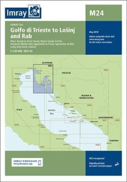 folded,Imray Chart M24: Golfo di Trieste to Losinj and Rab