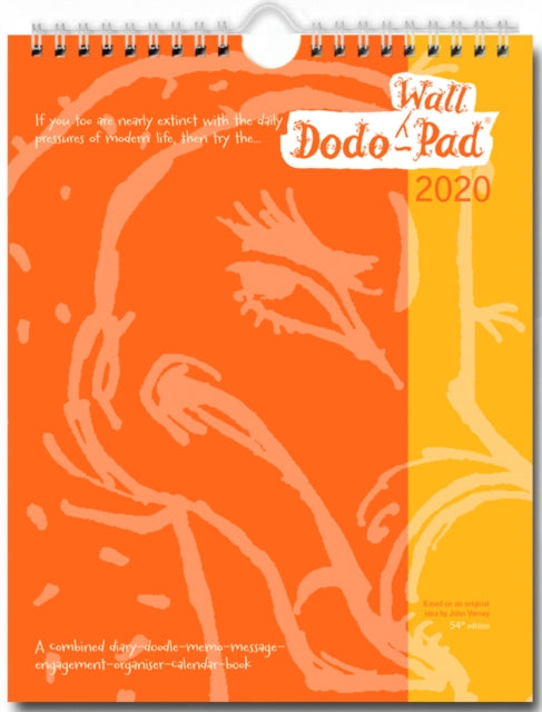 Dodo Wall Pad 2020 - Calendar Year Wall Hanging Week to View Calendar Organiser: A Family Diary-Doodle-Memo-Message-Engagement-Organiser with room for up to 5 people's appointments/activities