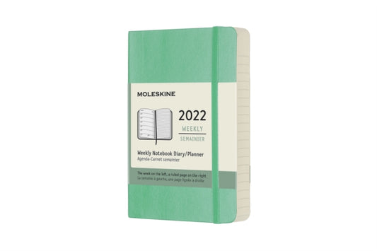 Moleskine 2022 12-Month Weekly Pocket Softcover Notebook: Ice Green