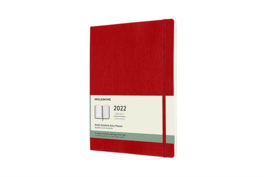 Moleskine 2022 12-Month Weekly Extra Large Softcover Notebook: Scarlet Red