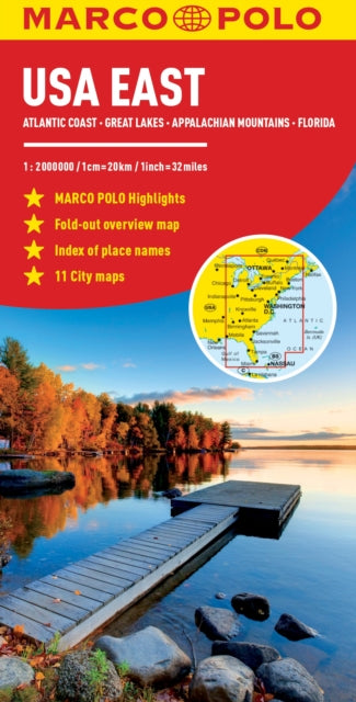 folded,USA East Marco Polo Map