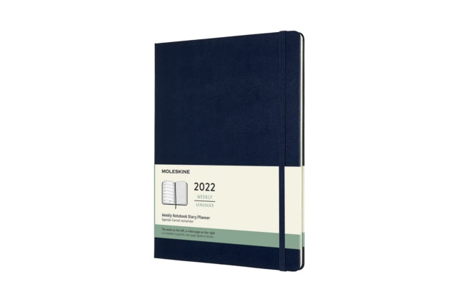 Moleskine 2022 12-Month Weekly Extra Large Hardcover Notebook: Sapphire Blue